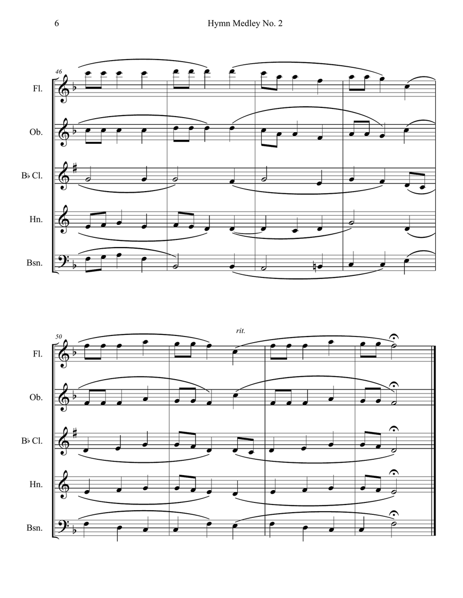 Hymn Medley No. 2 (Woodwind Quintet) Hymn Medley No. 2 (Woodwind Quintet) Woodwind Quintet scores gallery preview page 6