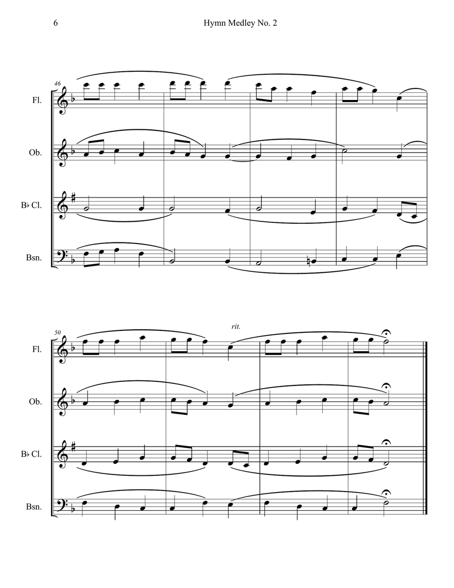 Hymn Medley No. 2 (Woodwind Quartet) Woodwind Quartet scores gallery preview page 6