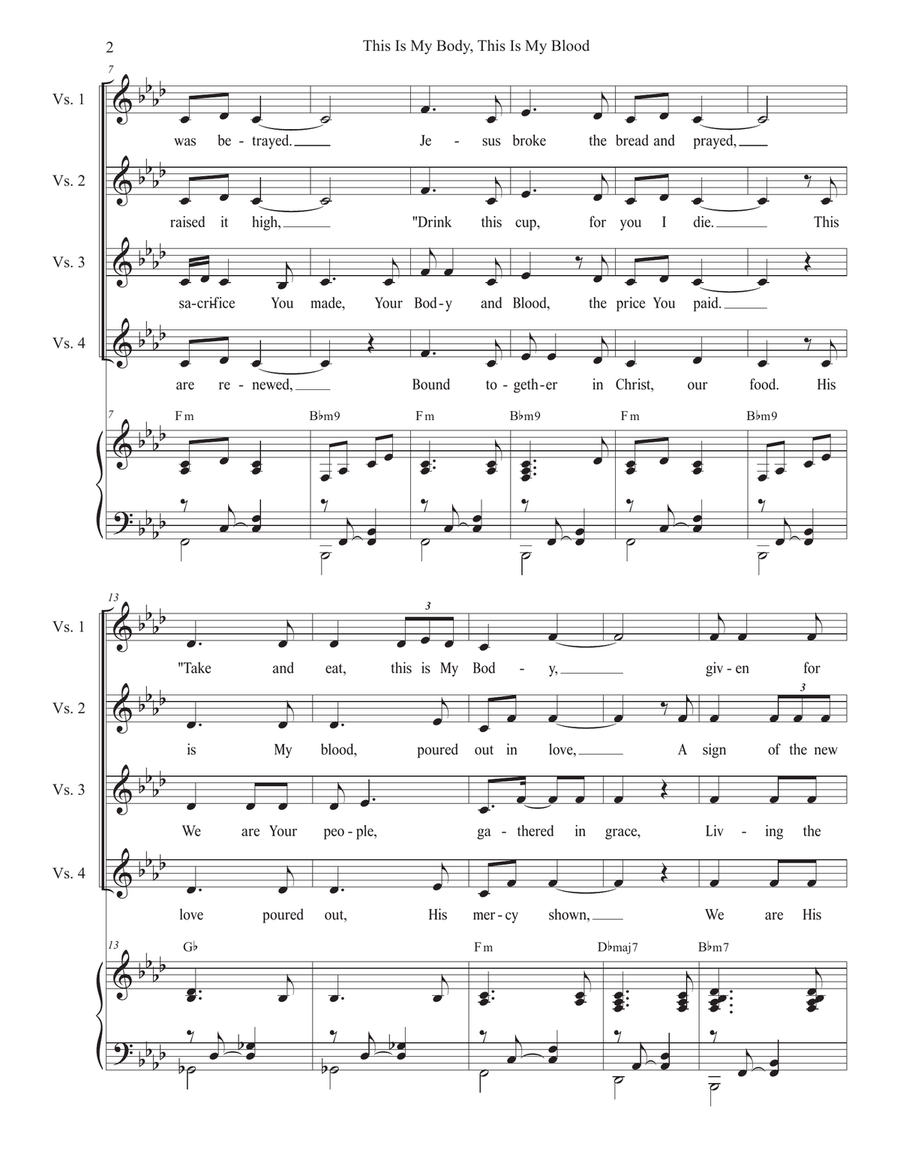 This Is My Body, This Is My Blood (2-part choir) 2-Part scores gallery preview page 2