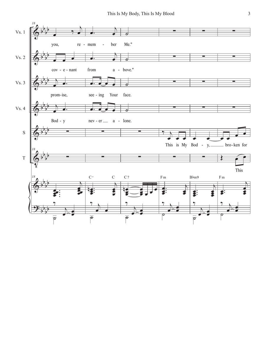 This Is My Body, This Is My Blood (2-part choir - (Soprano and Tenor) 2-Part scores gallery preview page 3