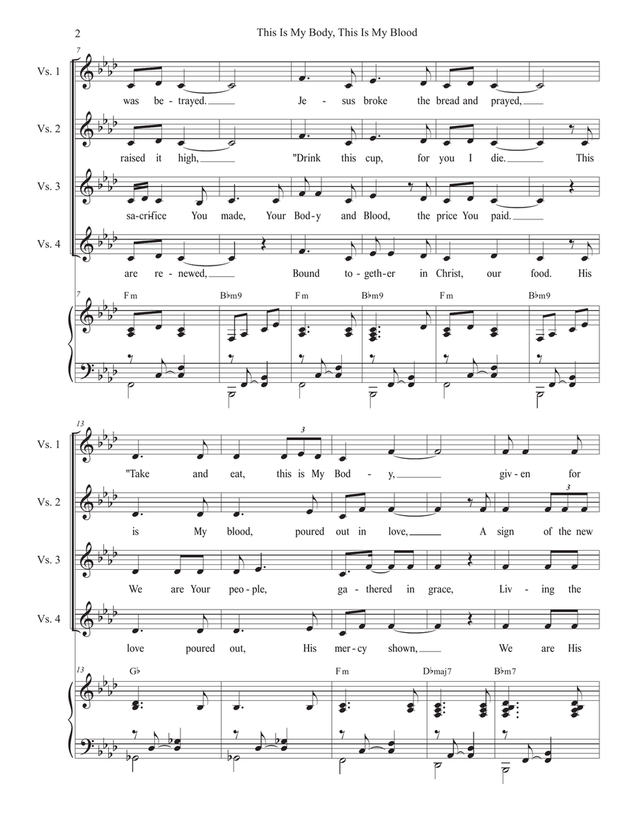 This Is My Body, This Is My Blood (SAB) 3-Part scores gallery preview page 2