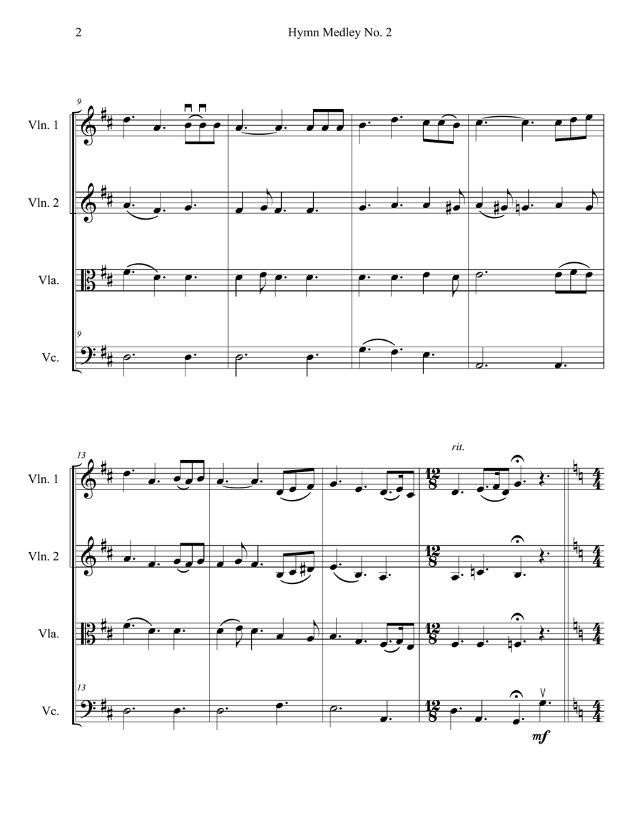 Hymn Medley No. 2 (String Quartet) String Quartet scores gallery preview page 2