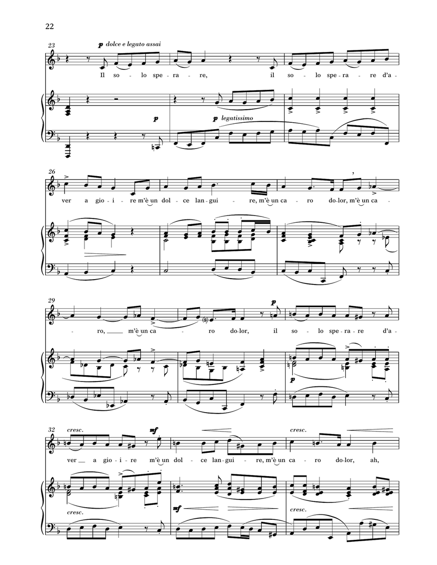Non Posso Disperar (Medium Low Voice) Medium Voice scores gallery preview page 3