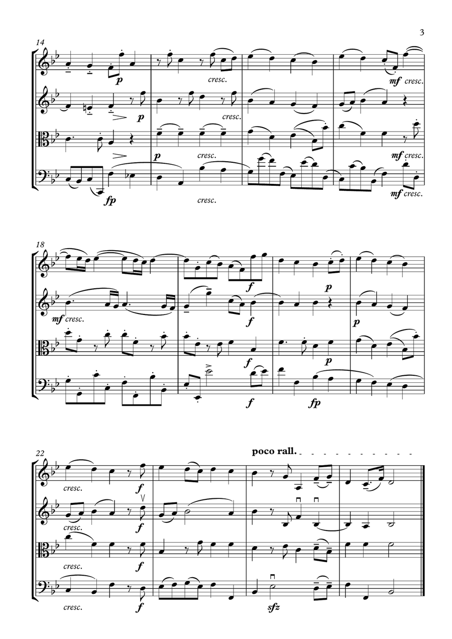 Concerto Grosso in B flat major Op 6 No 11 String Quartet scores gallery preview page 3