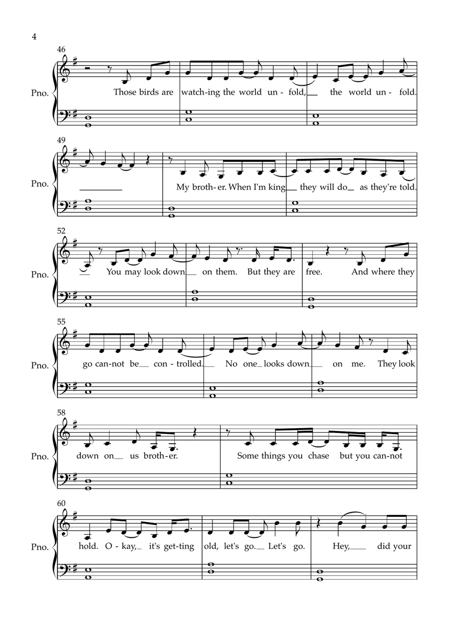 I Always Wanted A Brother Easy Piano scores gallery preview page 4