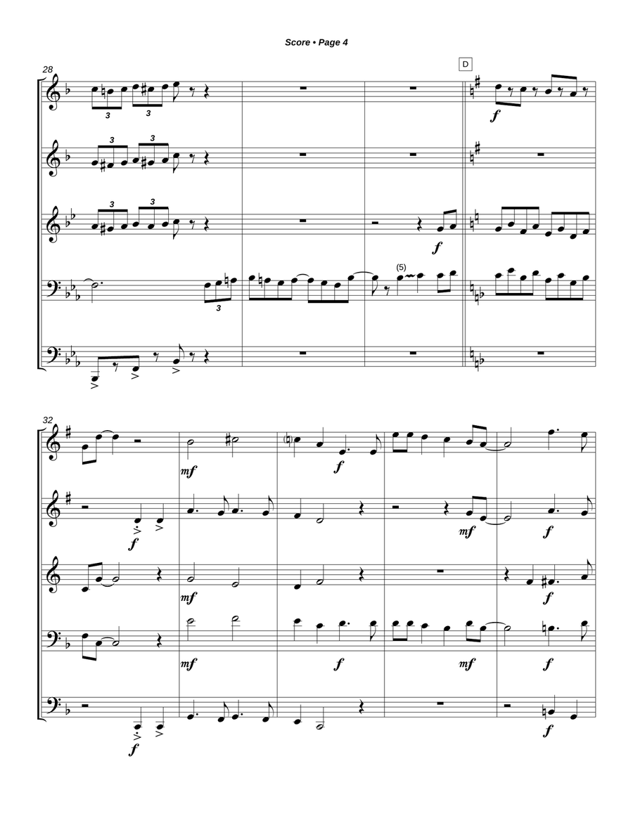 Let It Snow! Let It Snow! Let It Snow! Brass Quintet scores gallery preview page 6