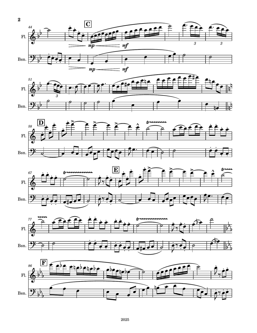 Flute and Bassoon Duet No. 12225 Woodwind Duet scores gallery preview page 2