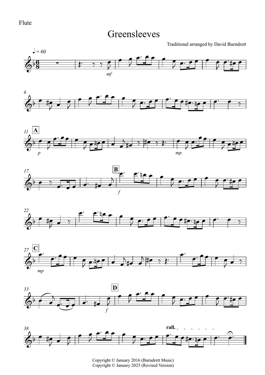 Greensleeves for Flute, Violin and Tuba Trio Small Ensemble scores gallery preview page 3