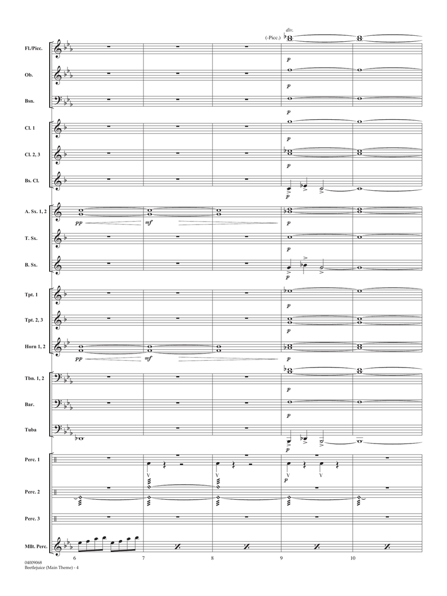 Beetlejuice (Main Theme) (arr. Michael Brown) - Conductor Score (Full Score) Concert Band scores gallery preview page 3