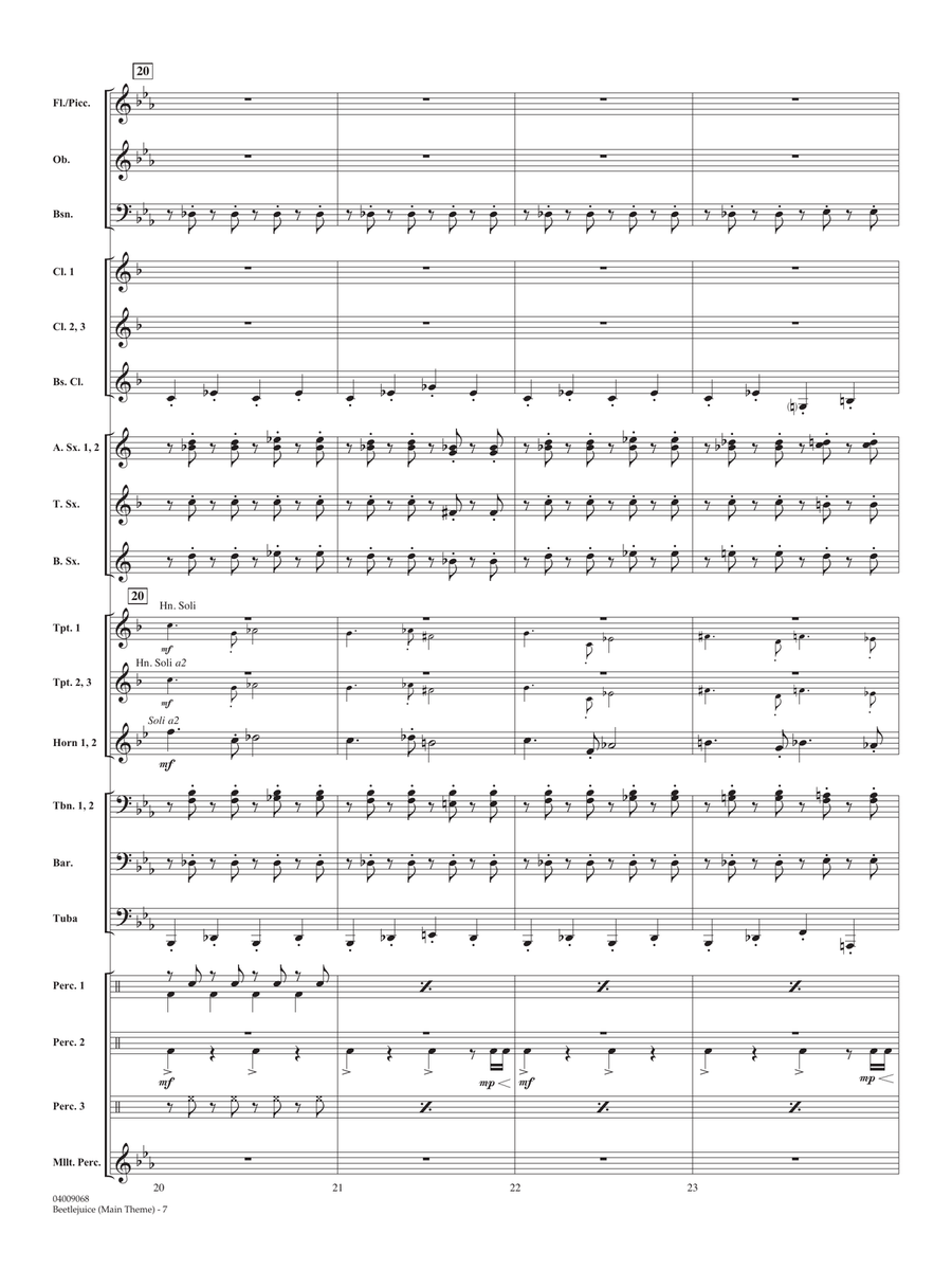 Beetlejuice (Main Theme) (arr. Michael Brown) - Conductor Score (Full Score) Concert Band scores gallery preview page 6