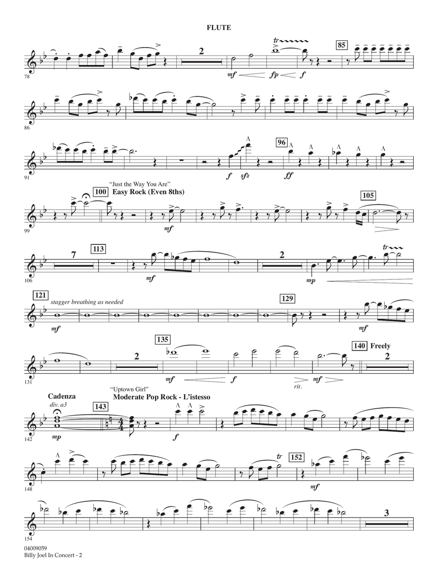 Billy Joel in Concert (arr. Paul Murtha) - Flute Concert Band scores gallery preview page 2