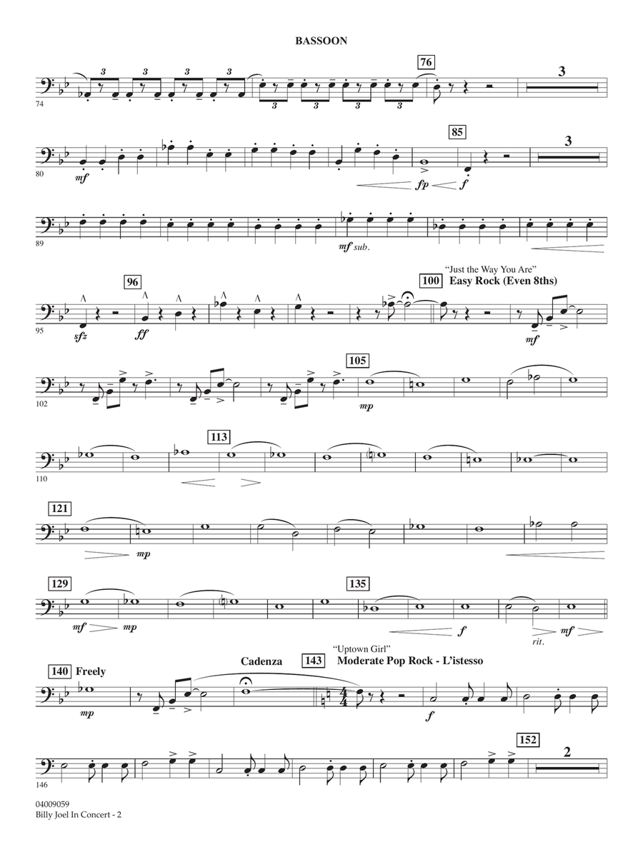 Billy Joel in Concert (arr. Paul Murtha) - Bassoon Concert Band scores gallery preview page 2