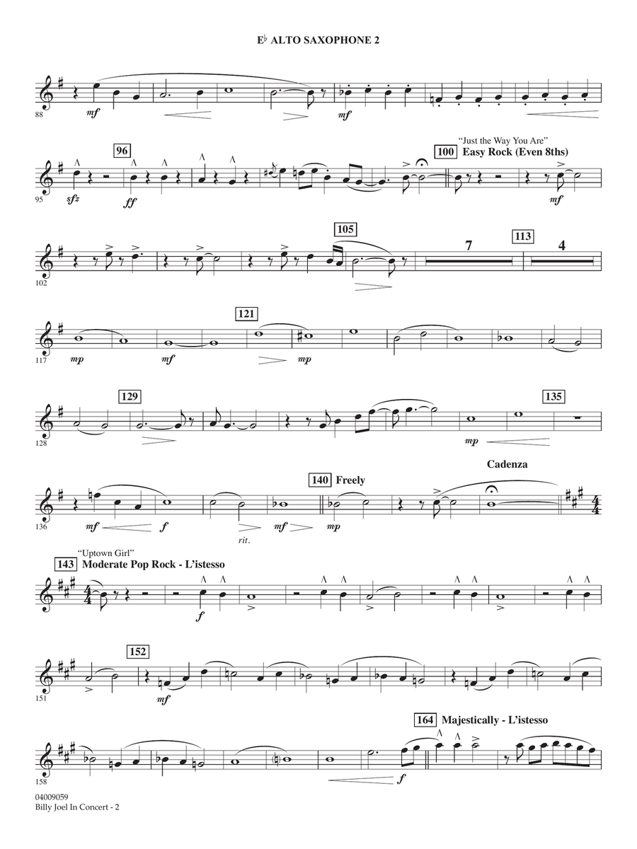Billy Joel in Concert (arr. Paul Murtha) - Eb Alto Saxophone 2 Concert Band scores gallery preview page 2