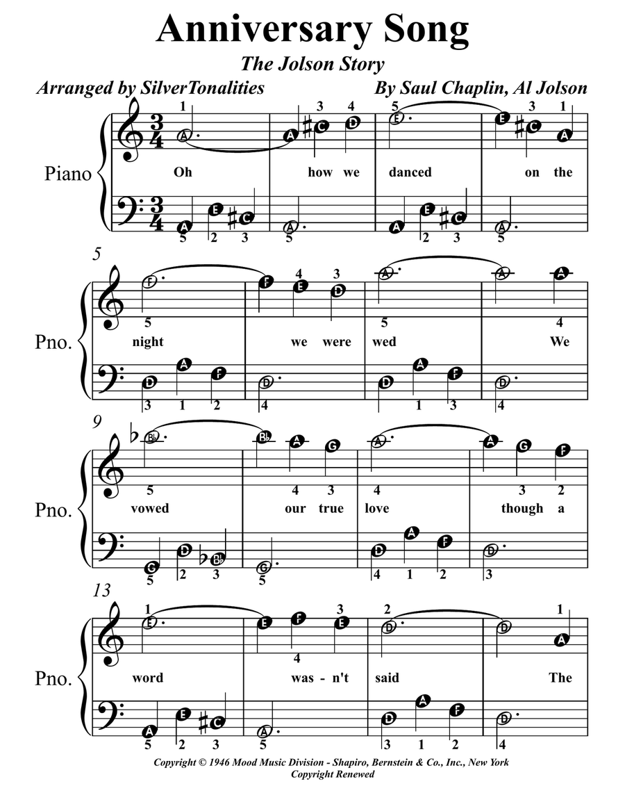 Anniversary Song Anniversary Song Piano Method scores gallery preview page 1