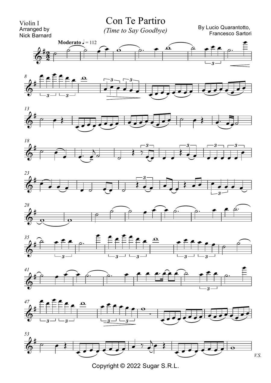 Con Te Partiro (Time To Say Goodbye) String Quartet scores gallery preview page 6
