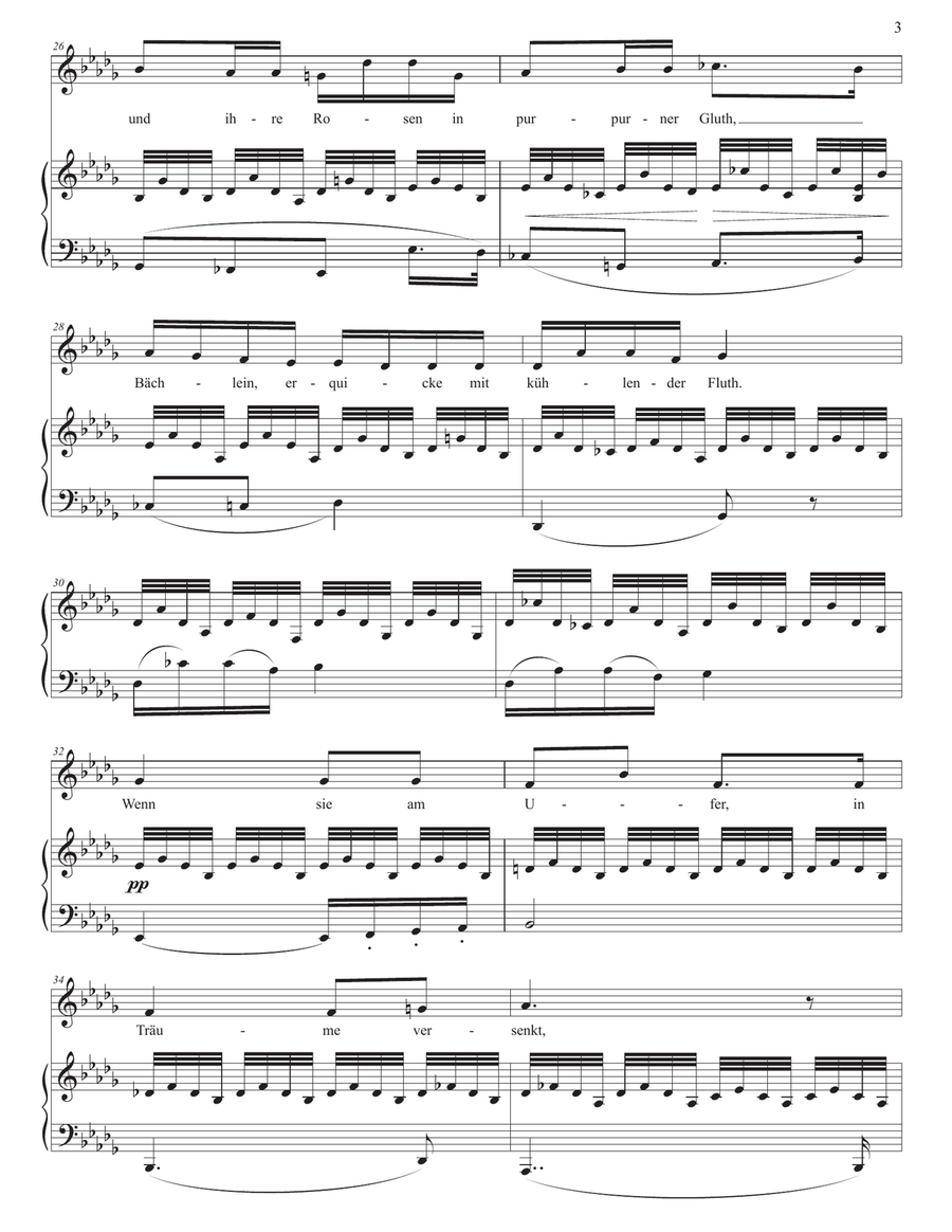 SCHUBERT: Liebesbotschaft, D. 957 no. 1 (transposed to D-flat major) Piano, Vocal scores gallery preview page 4