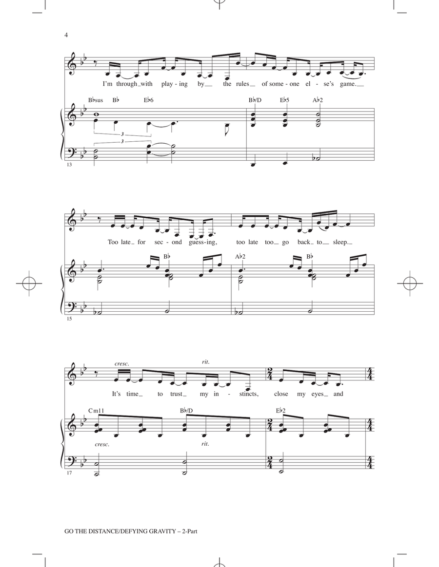 Go The Distance / Defying Gravity (arr. Roger Emerson) 2-Part scores gallery preview page 3