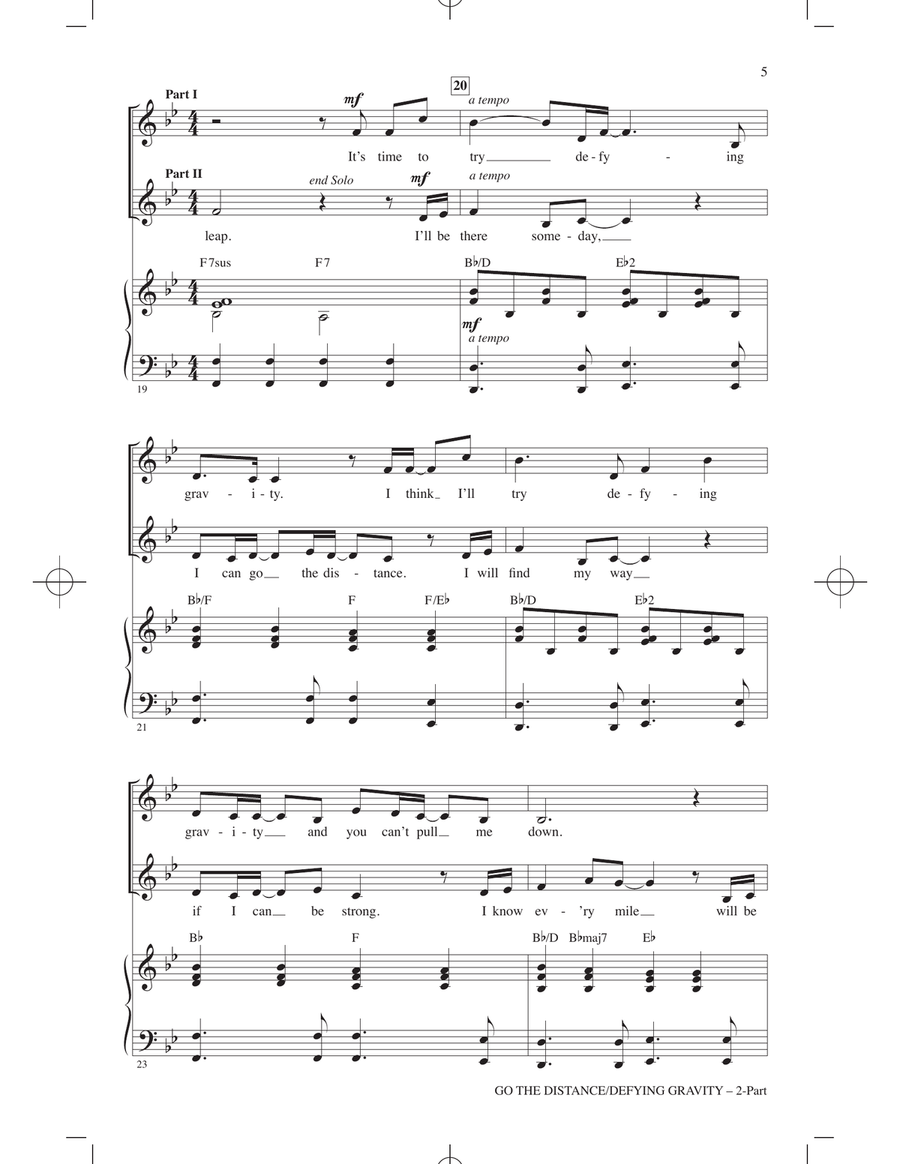 Go The Distance / Defying Gravity (arr. Roger Emerson) 2-Part scores gallery preview page 4