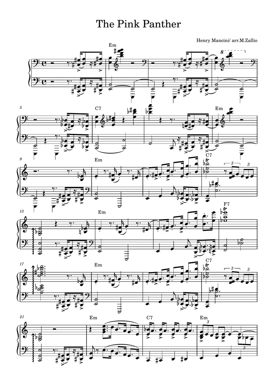 The Pink Panther The Pink Panther Piano Solo scores gallery preview page 1