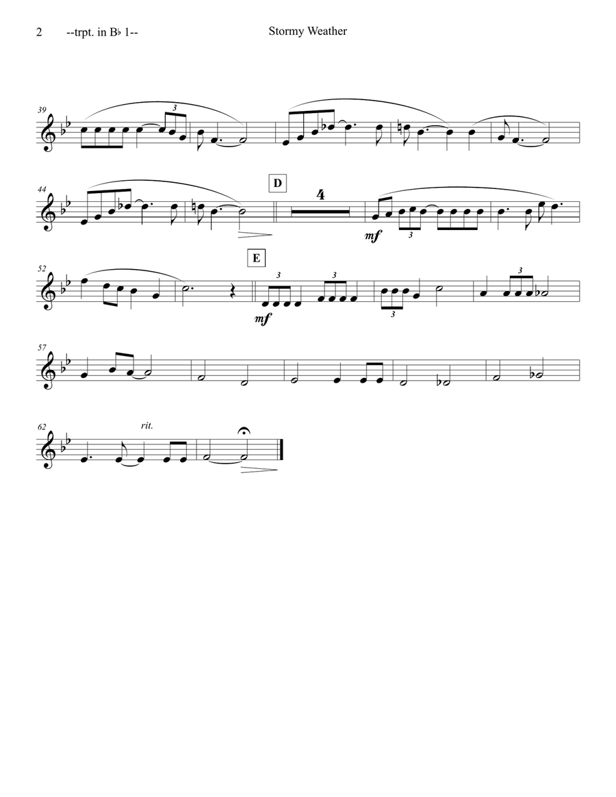 Stormy Weather (Keeps Rainin' All The Time) Brass Ensemble scores gallery preview page 2