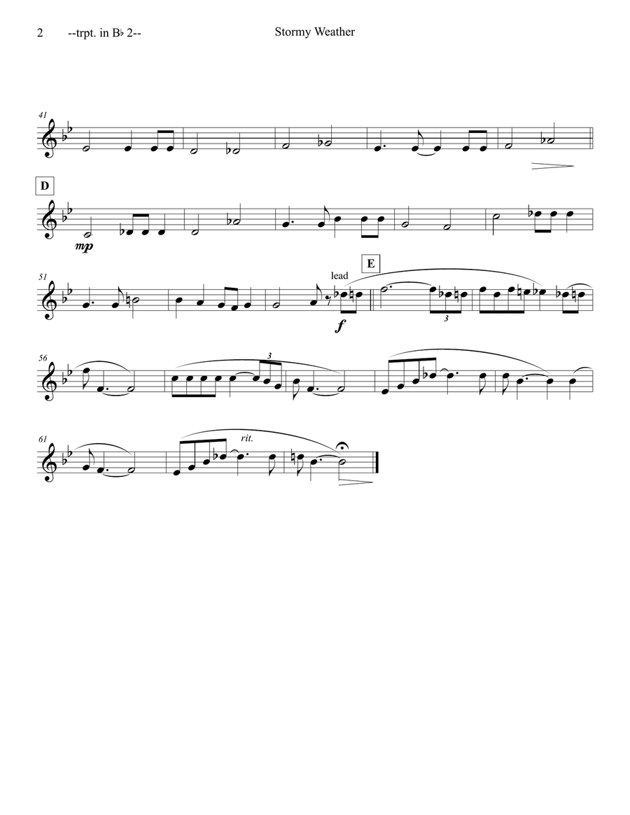 Stormy Weather (Keeps Rainin' All The Time) Brass Ensemble scores gallery preview page 4