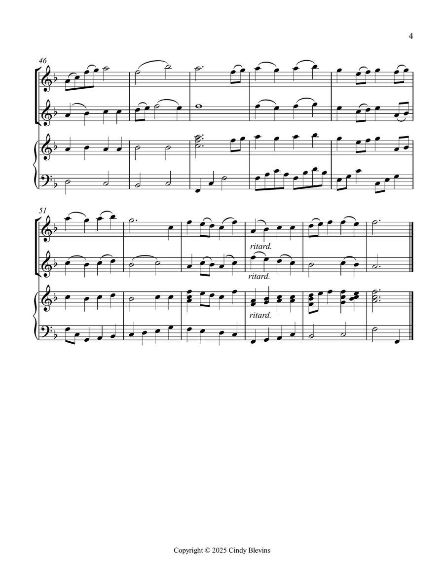 I Sing the Mighty Power of God, for Two Recorders and Piano Woodwind Duet scores gallery preview page 5