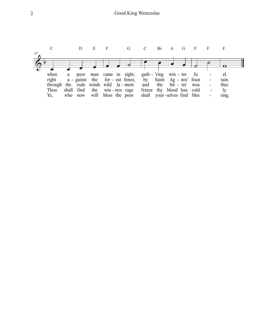 Good King Wenceslas for Trumpet C Trumpet scores gallery preview page 2