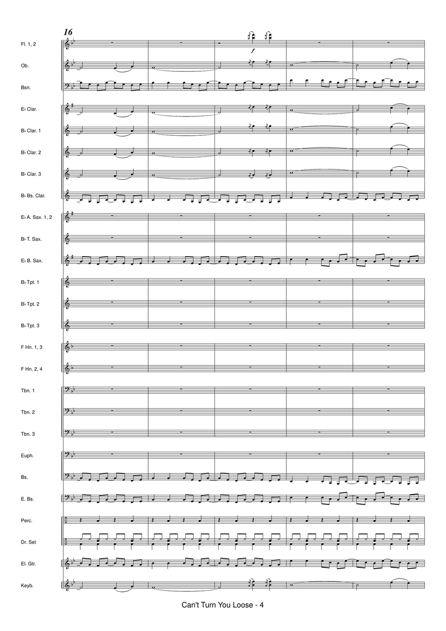 I Can't Turn You Loose Concert Band scores gallery preview page 6
