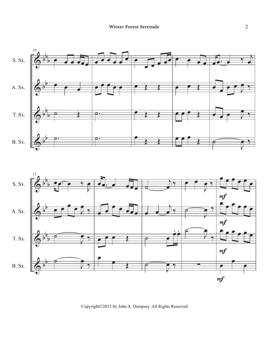 Winter Forest Serenade (Sax Quartet: SATB) Saxophone Quartet scores gallery preview page 6