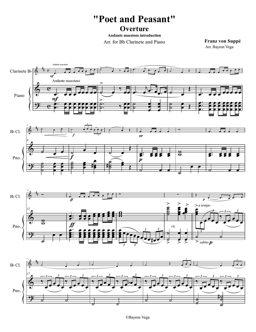 Poet and Peasant (Overture) Chamber Music scores gallery preview page 1