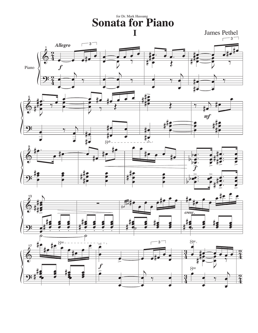 Sonata for piano in 3 mts (1armcr9 Piano Solo scores gallery preview page 1