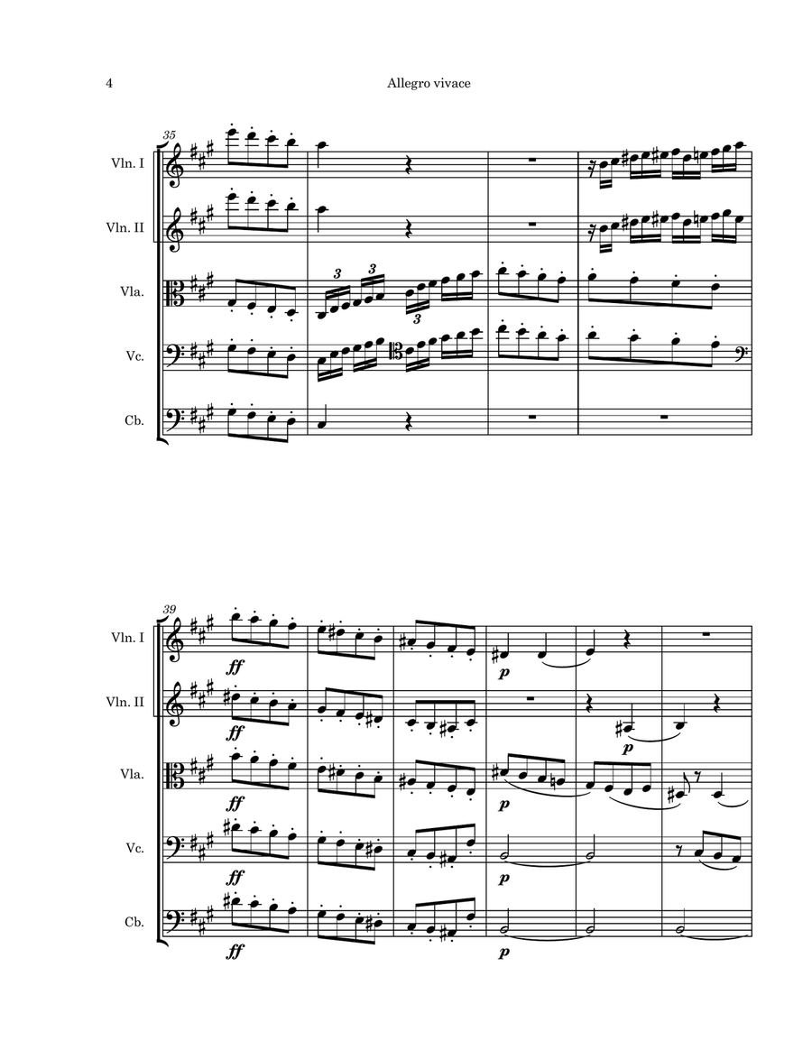 Piano Sonata No. 2 in A Major, Op. 2, No. 2 String Orchestra scores gallery preview page 6