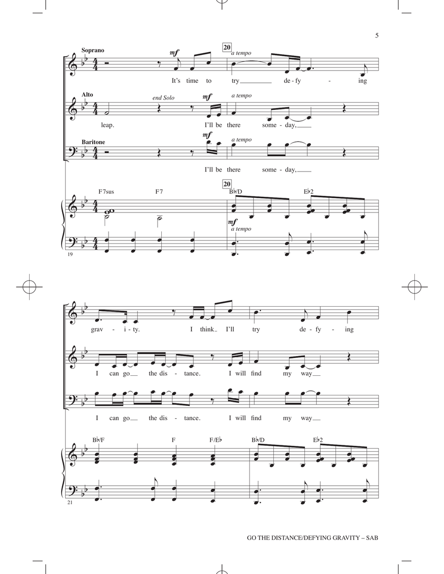 Go The Distance / Defying Gravity (arr. Roger Emerson) 3-Part scores gallery preview page 4