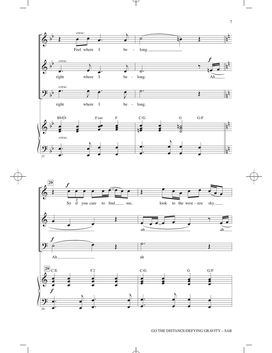Go The Distance / Defying Gravity (arr. Roger Emerson) 3-Part scores gallery preview page 6