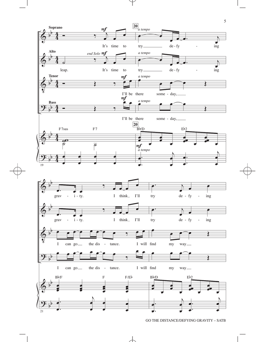 Go The Distance / Defying Gravity (arr. Roger Emerson) 4-Part scores gallery preview page 4