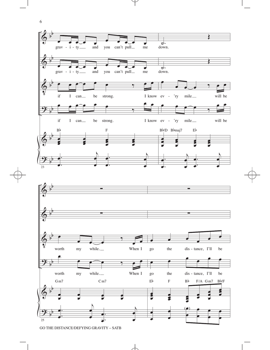 Go The Distance / Defying Gravity (arr. Roger Emerson) 4-Part scores gallery preview page 5