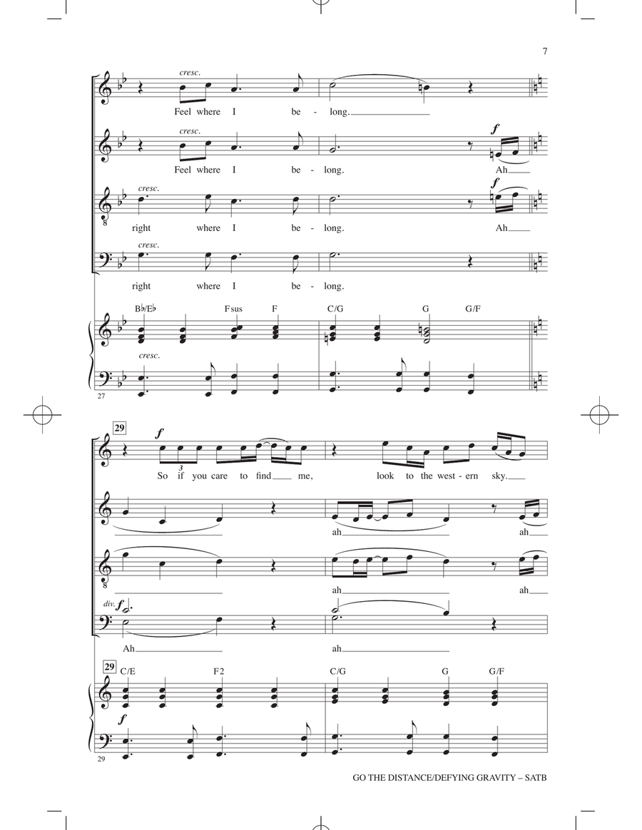 Go The Distance / Defying Gravity (arr. Roger Emerson) 4-Part scores gallery preview page 6