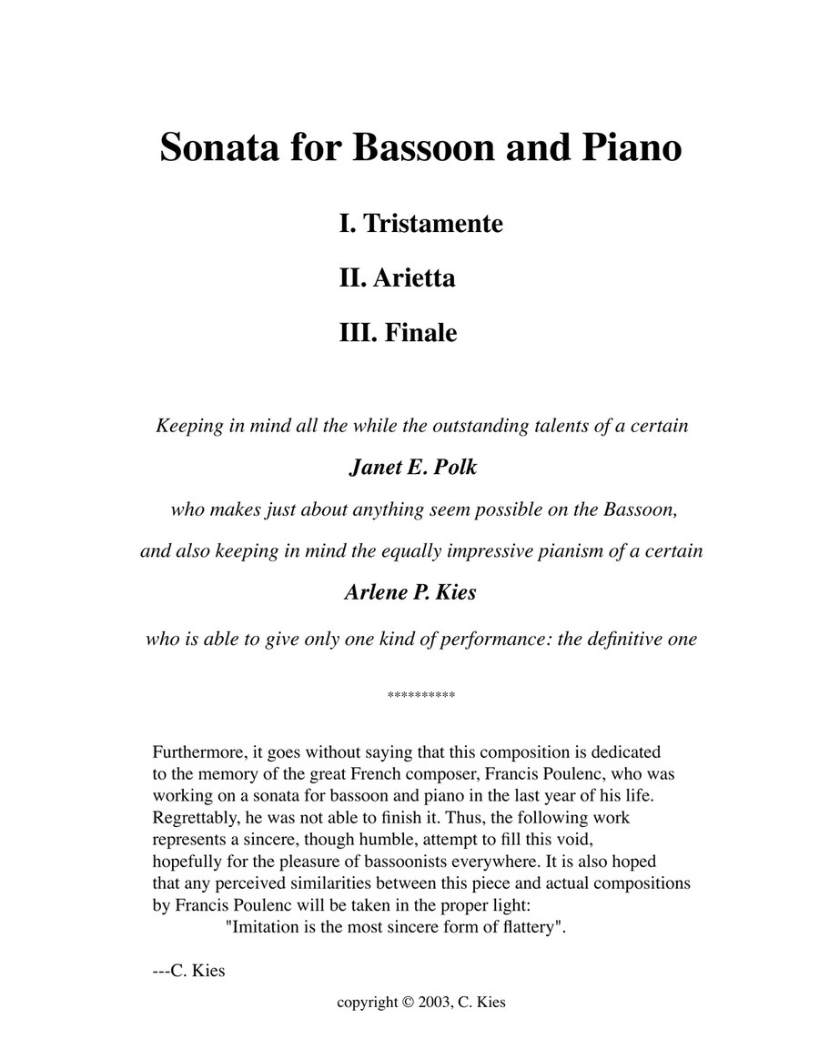 Sonata for Bassoon and Piano Chamber Music scores gallery preview page 2