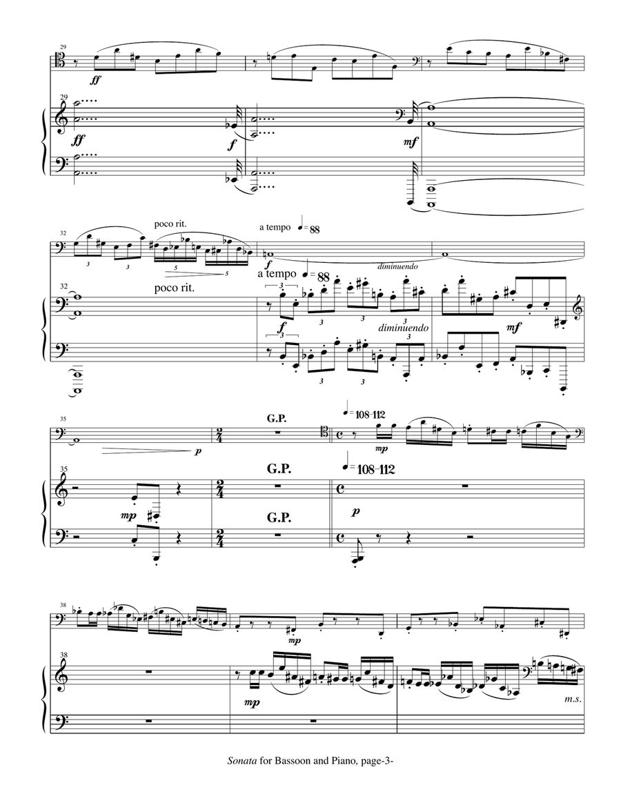 Sonata for Bassoon and Piano Chamber Music scores gallery preview page 5
