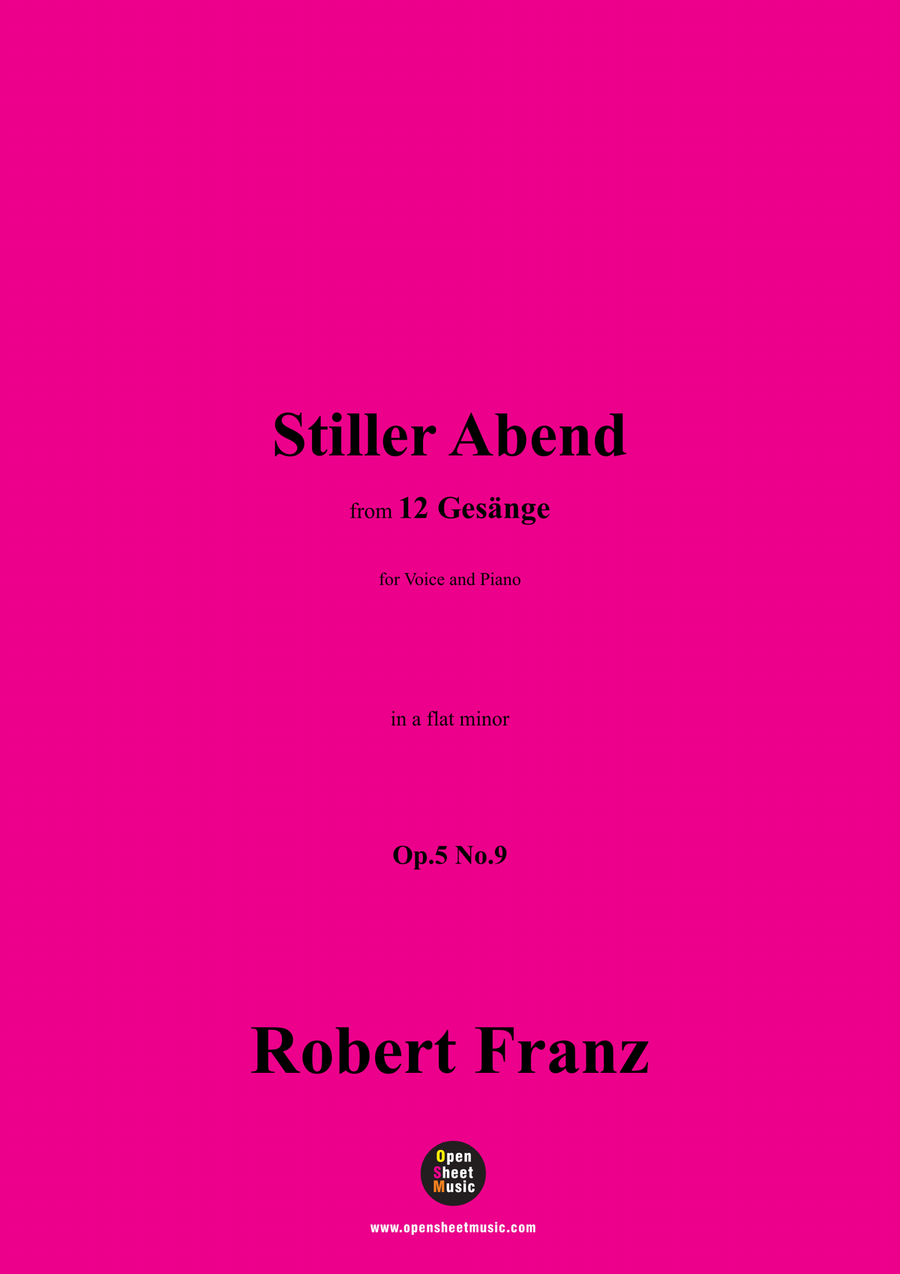 R. Franz-Stiller Abend,in a flat minor Piano, Vocal scores gallery preview page 1