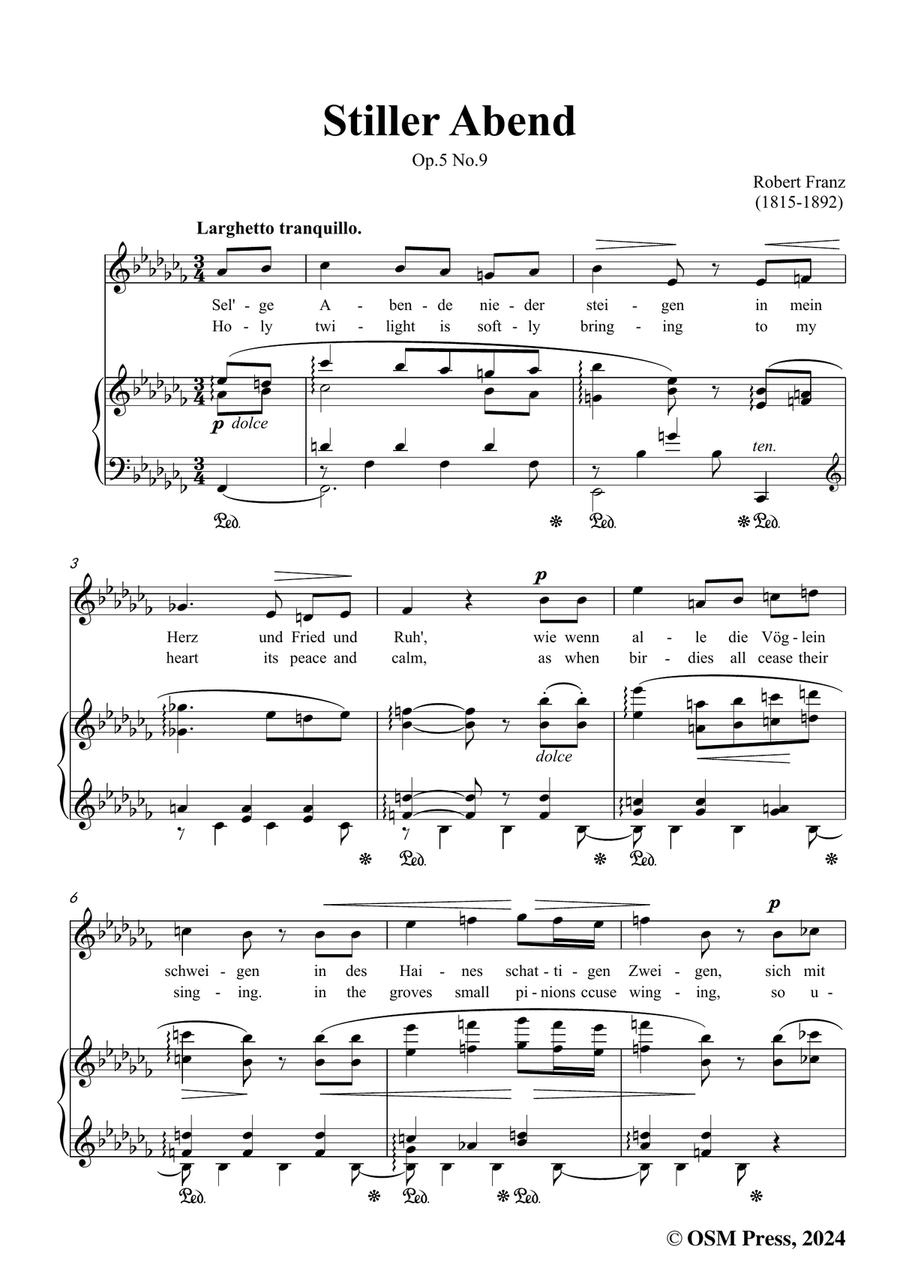 R. Franz-Stiller Abend,in a flat minor Piano, Vocal scores gallery preview page 3