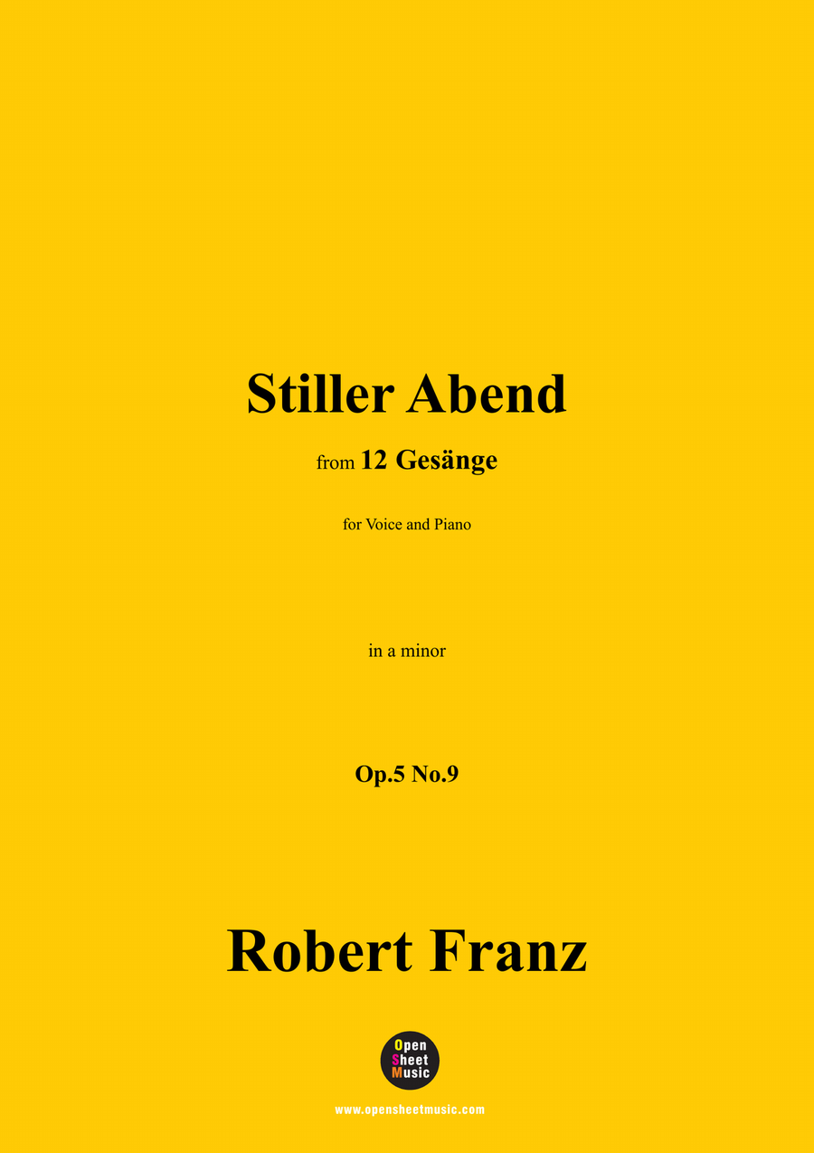 R. Franz-Stiller Abend,in a minor Piano, Vocal scores gallery preview page 1