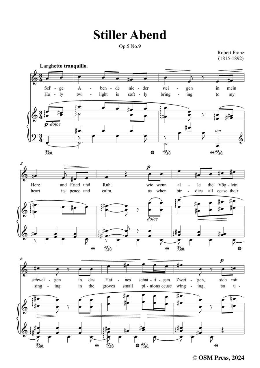 R. Franz-Stiller Abend,in a minor Piano, Vocal scores gallery preview page 3