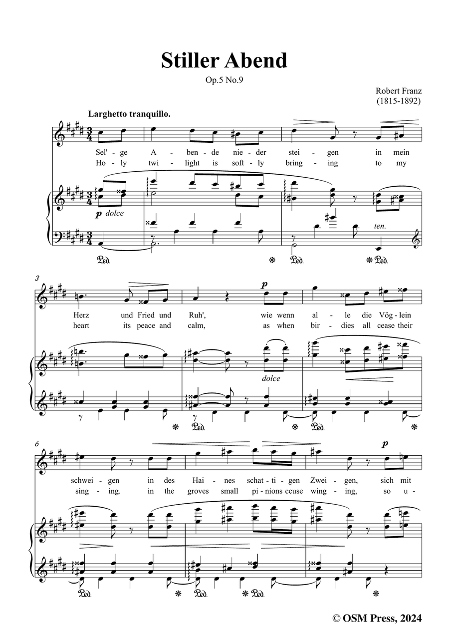 R. Franz-Stiller Abend,in c sharp minor Piano, Vocal scores gallery preview page 3
