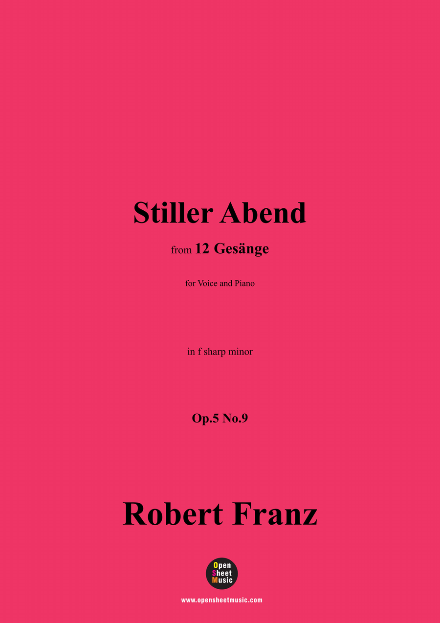 R. Franz-Stiller Abend,in f sharp minor Piano, Vocal scores gallery preview page 1