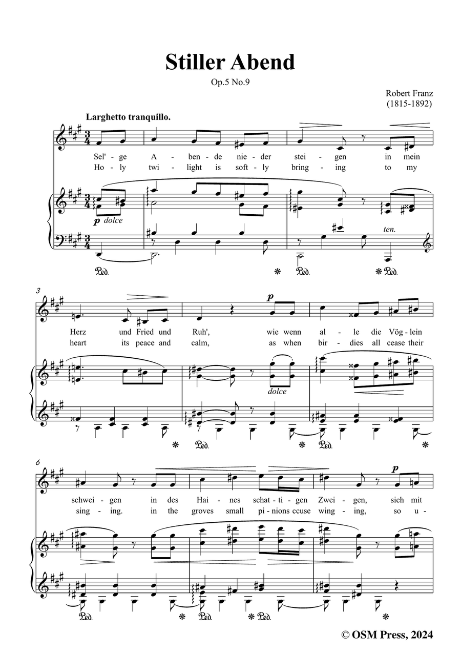 R. Franz-Stiller Abend,in f sharp minor Piano, Vocal scores gallery preview page 3