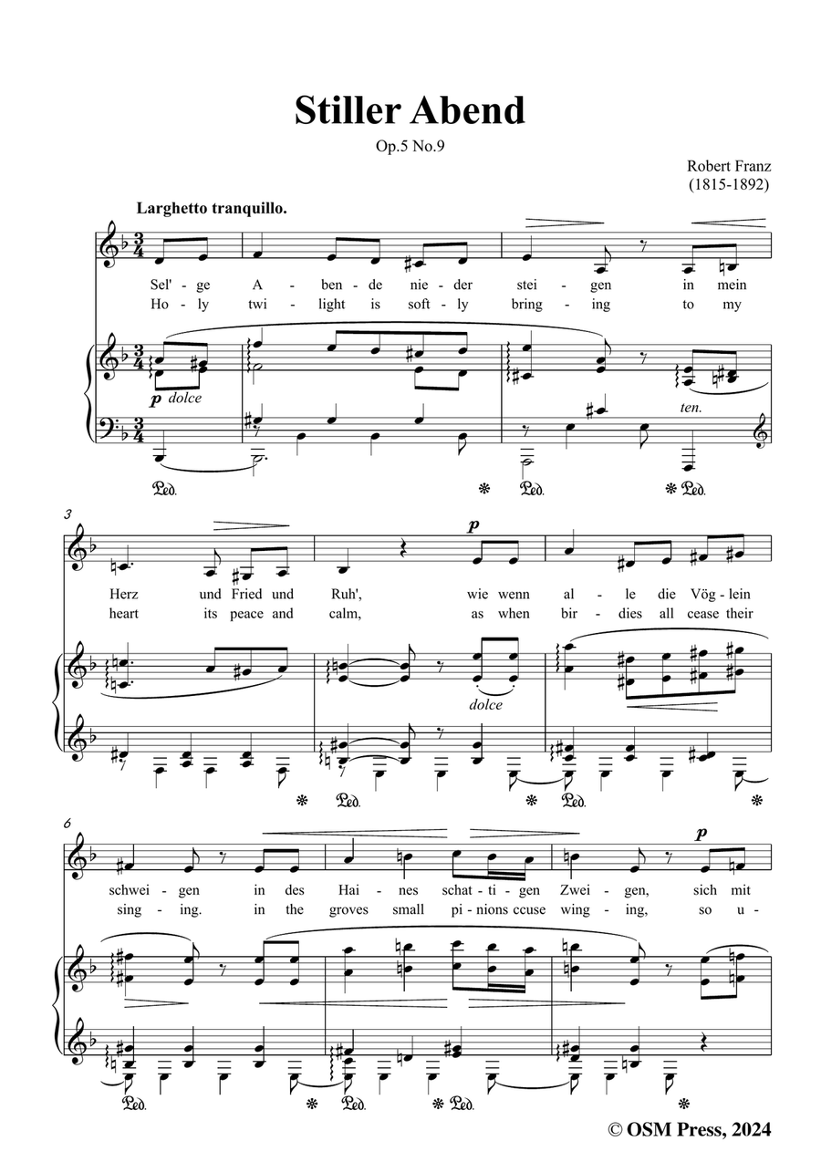 R. Franz-Stiller Abend,in d minor Piano, Vocal scores gallery preview page 3