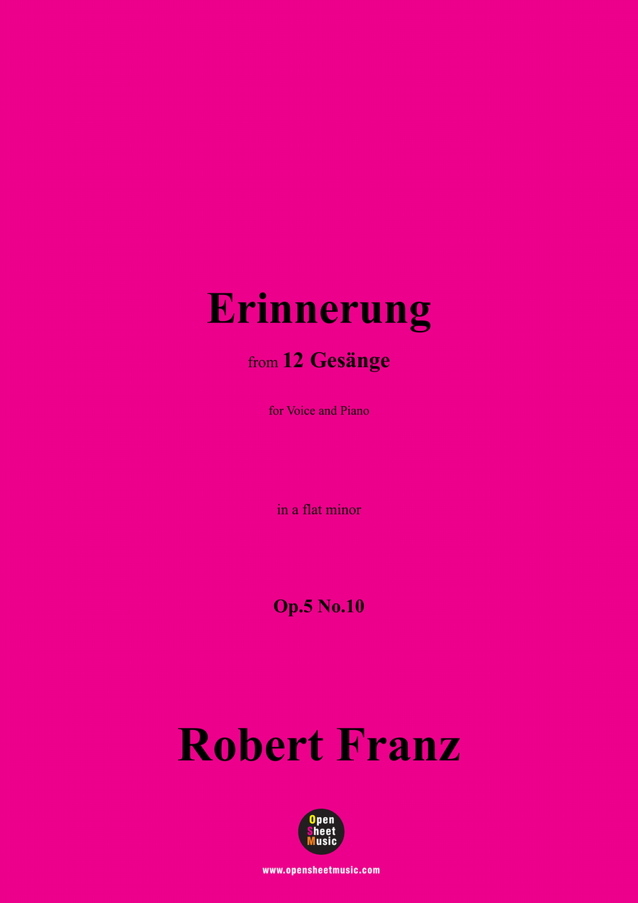 R. Franz-Erinnerung,in a flat minor Piano, Vocal scores gallery preview page 1