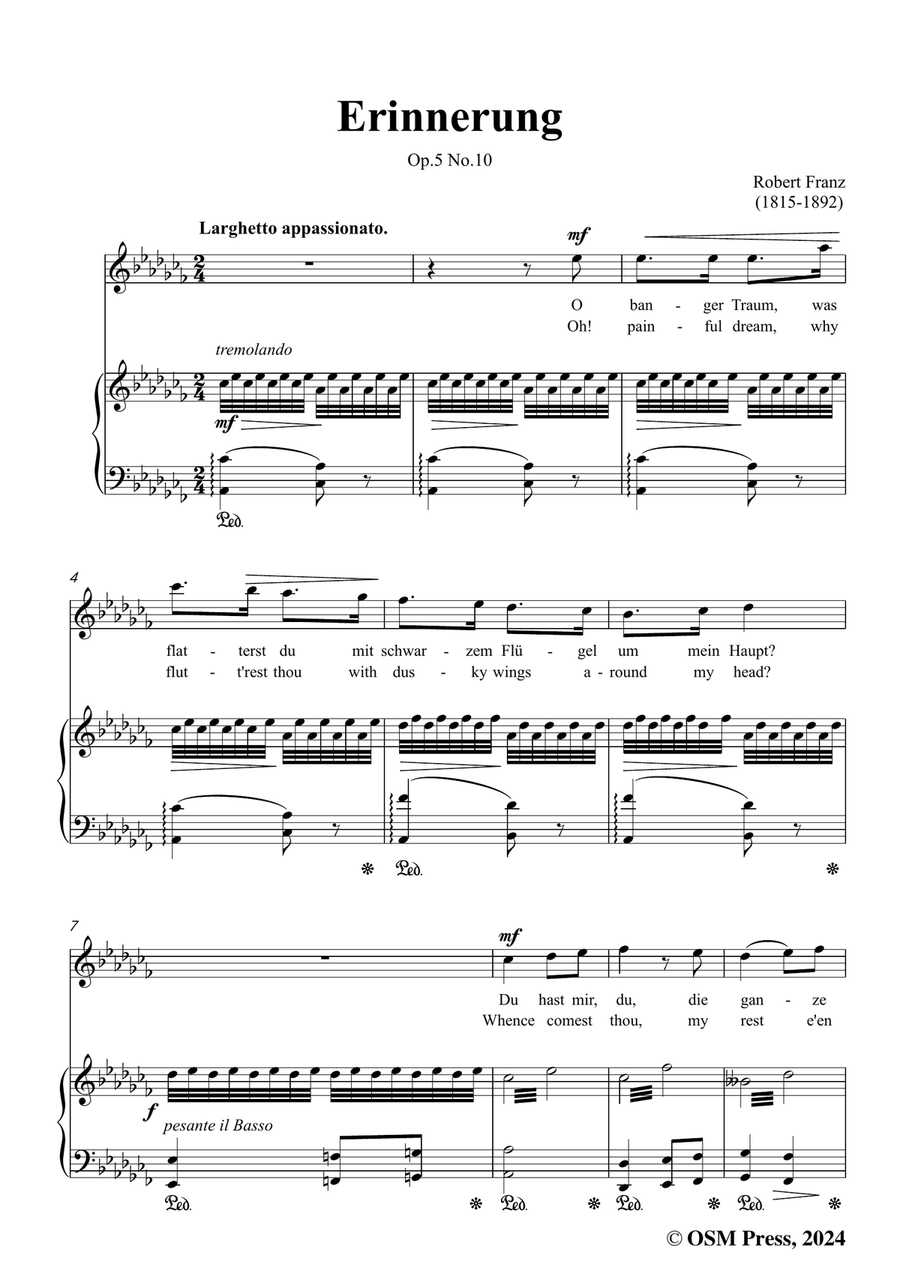 R. Franz-Erinnerung,in a flat minor Piano, Vocal scores gallery preview page 3