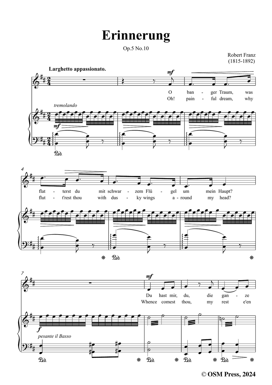 R. Franz-Erinnerung,in b minor Piano, Vocal scores gallery preview page 3